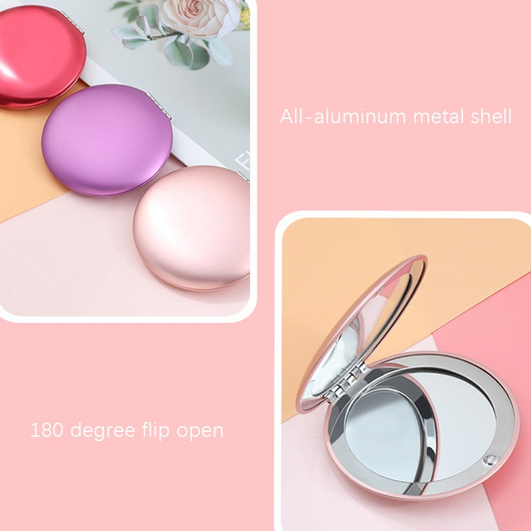 3 PCS กระจกแต่งหน้าขนาดเล็กพับแบบพกพา Clamshell Circular Mirror, สีดำ, สีม่วง, สีฟ้า, สีแดง