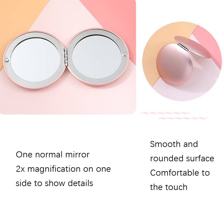 3 PCS กระจกแต่งหน้าขนาดเล็กพับแบบพกพา Clamshell Circular Mirror, สีดำ, สีม่วง, สีฟ้า, สีแดง