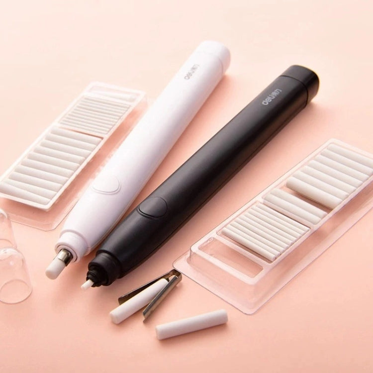 Deli 71107 Electric Eraser Art สามารถแทนที่แกนยางแกนได้, Black Shell, White Shell