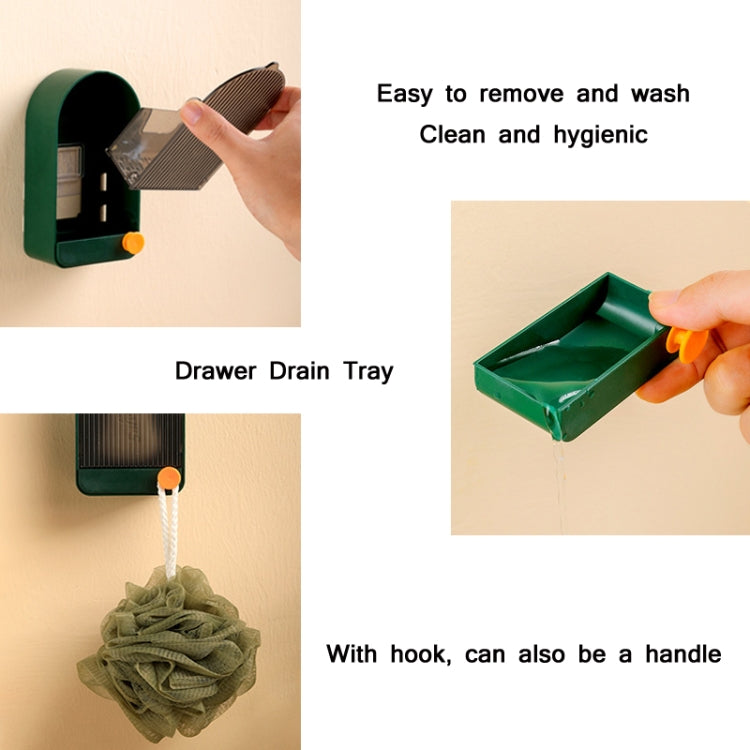 2 PCS Home Bathroom Wall Mounted Drain Soap Dish with Lid, White Gray, White Orange, Pink White, Green Gray