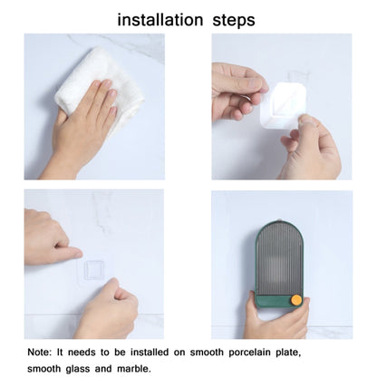 2 PCS Home Bathroom Wall Mounted Drain Soap Dish with Lid, White Gray, White Orange, Pink White, Green Gray