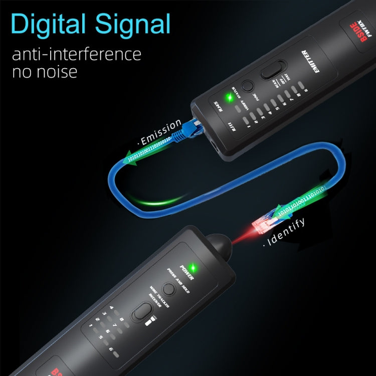 BSIDE FWT8X เครือข่ายสองโหมดสายติดตามสายเคเบิลหมึก RJ45 RJ11 ตัวติดตามอีเธอร์เน็ต LAN ที่แม่นยำ, FWT8X