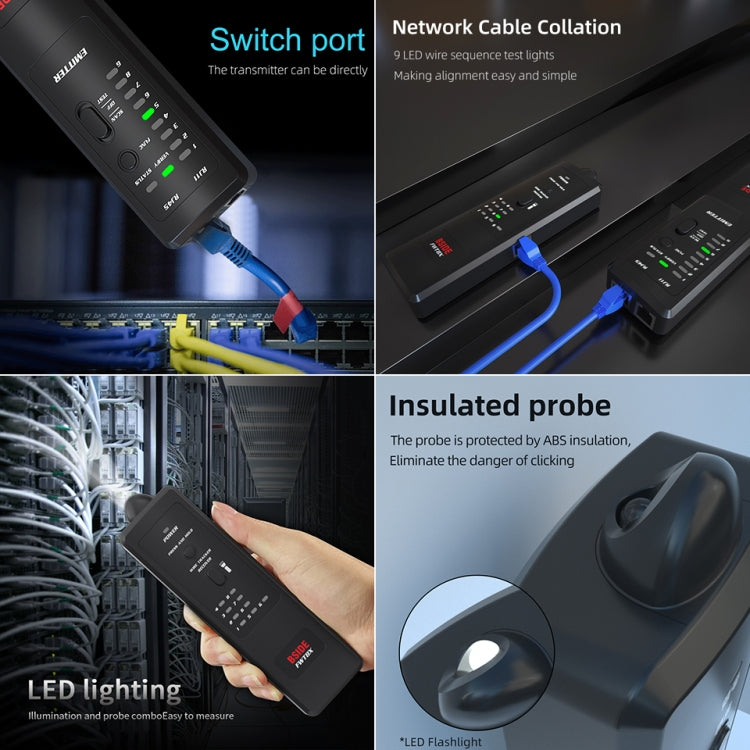 BSIDE FWT8X เครือข่ายสองโหมดสายติดตามสายเคเบิลหมึก RJ45 RJ11 ตัวติดตามอีเธอร์เน็ต LAN ที่แม่นยำ, FWT8X