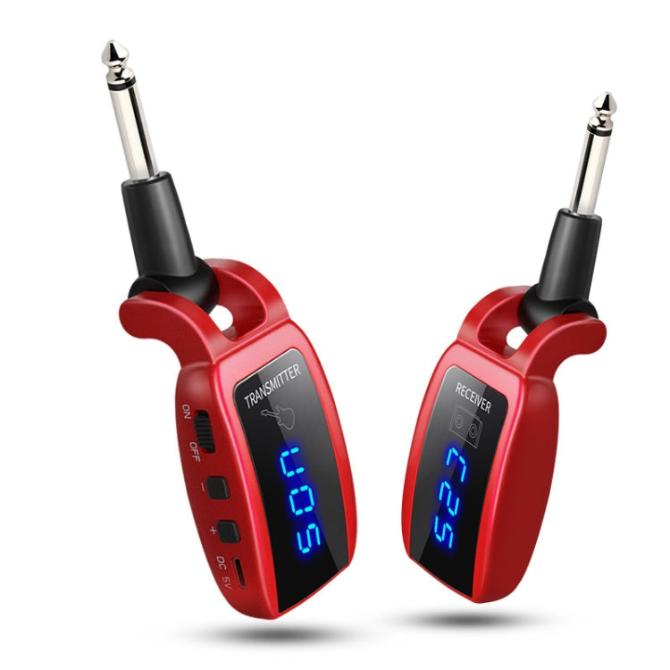 U12DX 6.35 มม. แจ็คเครื่องส่งสัญญาณกีตาร์ไร้สาย ตัวรับ อะแดปเตอร์แบบชาร์จไฟได้, U12DX Red, U12DX Black