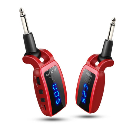 U12DX 6.35 มม. แจ็คเครื่องส่งสัญญาณกีตาร์ไร้สาย ตัวรับ อะแดปเตอร์แบบชาร์จไฟได้, U12DX Red, U12DX Black
