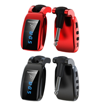 U12DX 6.35 มม. แจ็คเครื่องส่งสัญญาณกีตาร์ไร้สาย ตัวรับ อะแดปเตอร์แบบชาร์จไฟได้, U12DX Red, U12DX Black