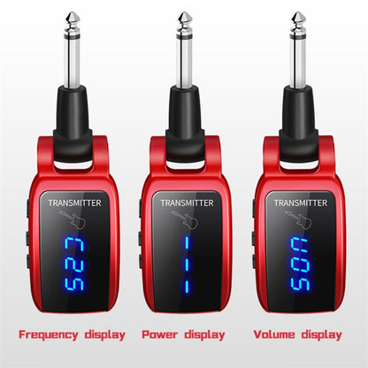 U12DX 6.35 มม. แจ็คเครื่องส่งสัญญาณกีตาร์ไร้สาย ตัวรับ อะแดปเตอร์แบบชาร์จไฟได้, U12DX Red, U12DX Black