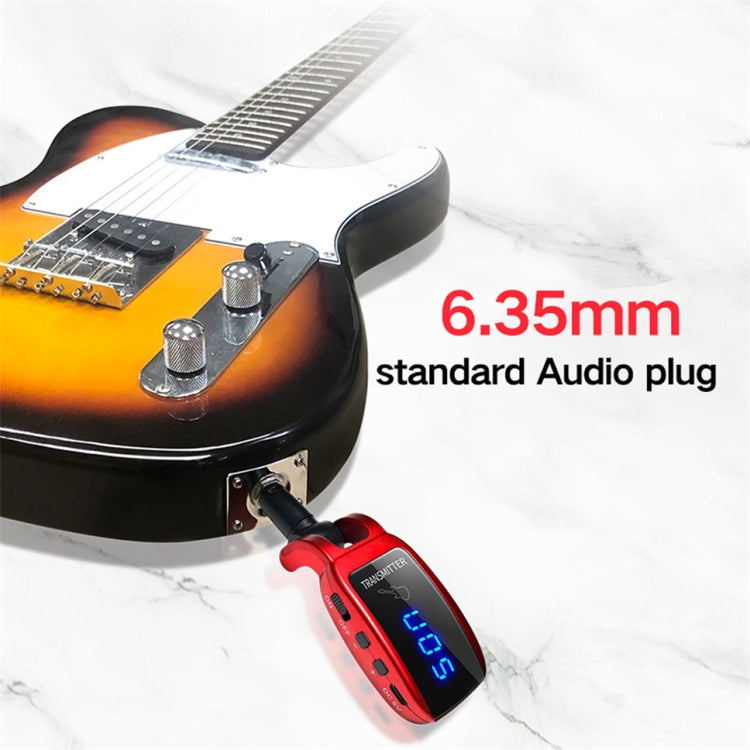 U12DX 6.35 มม. แจ็คเครื่องส่งสัญญาณกีตาร์ไร้สาย ตัวรับ อะแดปเตอร์แบบชาร์จไฟได้, U12DX Red, U12DX Black