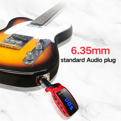 U12DX 6.35 มม. แจ็คเครื่องส่งสัญญาณกีตาร์ไร้สาย ตัวรับ อะแดปเตอร์แบบชาร์จไฟได้, U12DX Red, U12DX Black
