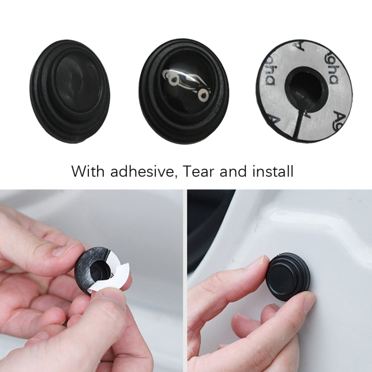 100 PCS Car Door Anti-Collision Shock Pad, Black Unmarked, Black With Sports Car Logo, Luminous Unmarked, Luminous With Sports Car Logo