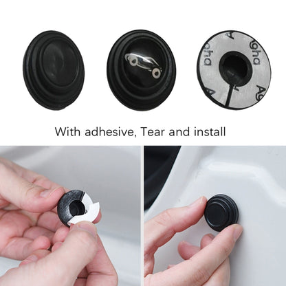 100 PCS Car Door Anti-Collision Shock Pad, Black Unmarked, Black With Sports Car Logo, Luminous Unmarked, Luminous With Sports Car Logo
