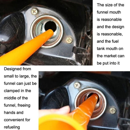 ช่องทางเติมน้ำมันพลาสติกแบบแฮนด์ฟรี 10 ชิ้นในรถยนต์, Plastic Refueling Funnel