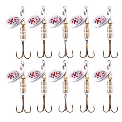 10 PCS HENGJIA SP054 เหยื่อถนนเลื่อมน้ำจืด 6.7 ซม. / 7 กรัม, Silver, สีทอง, Gold+Silver, Green Stripes, Black Gold Point, Copper, Gold