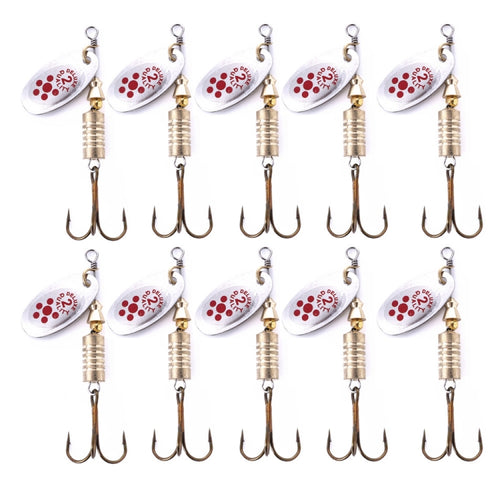 10 PCS HENGJIA SP054 เหยื่อถนนเลื่อมน้ำจืด 6.7 ซม. / 7 กรัม, Silver, สีทอง, Gold+Silver, Green Stripes, Black Gold Point, Copper, Gold