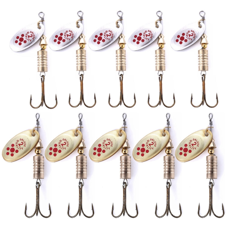 10 PCS HENGJIA SP054 เหยื่อถนนเลื่อมน้ำจืด 6.7 ซม. / 7 กรัม, Silver, สีทอง, Gold+Silver, Green Stripes, Black Gold Point, Copper, Gold