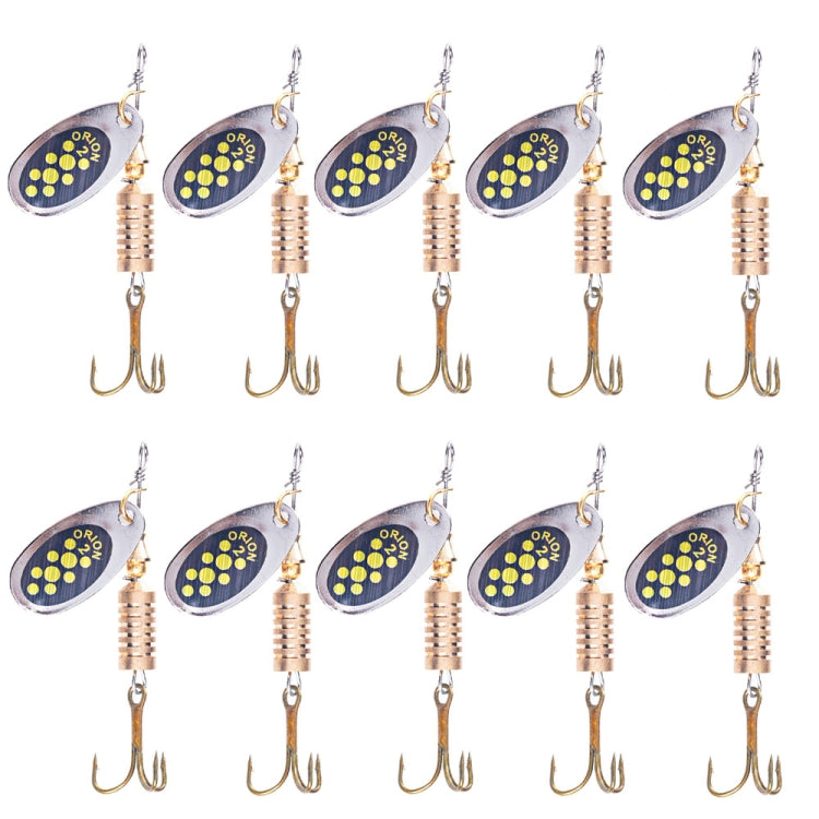10 PCS HENGJIA SP054 เหยื่อถนนเลื่อมน้ำจืด 6.7 ซม. / 7 กรัม, Silver, สีทอง, Gold+Silver, Green Stripes, Black Gold Point, Copper, Gold