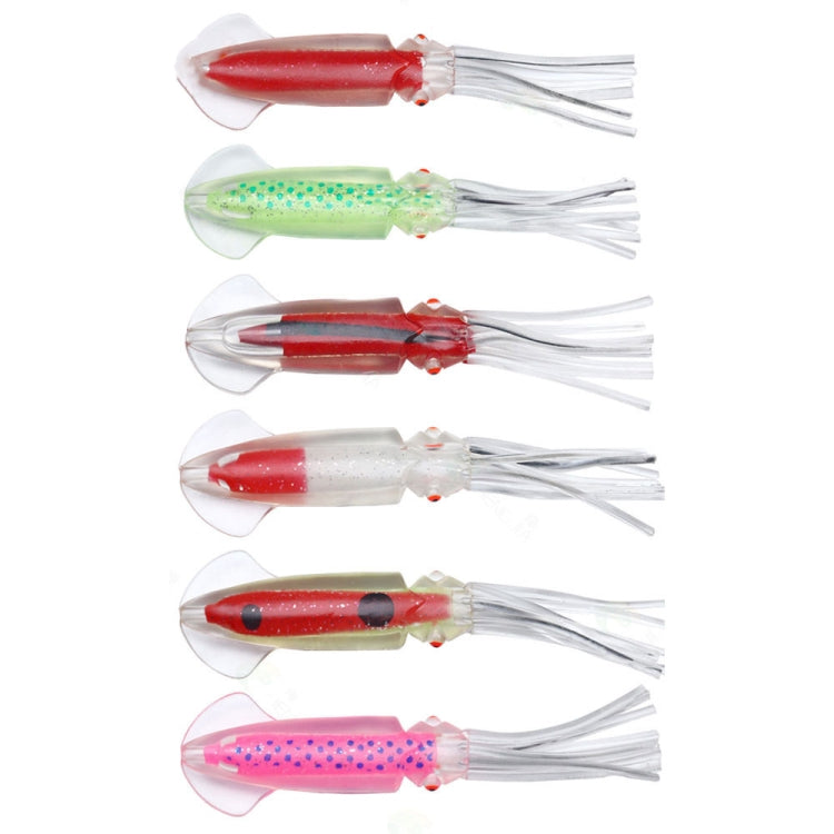 6 ชิ้น / ถุง HENGJIA SO1516 12 ซม. / 15 ซม. เหยื่อปลอมปลาหมึกยักษ์สีสันสดใส, SO1516