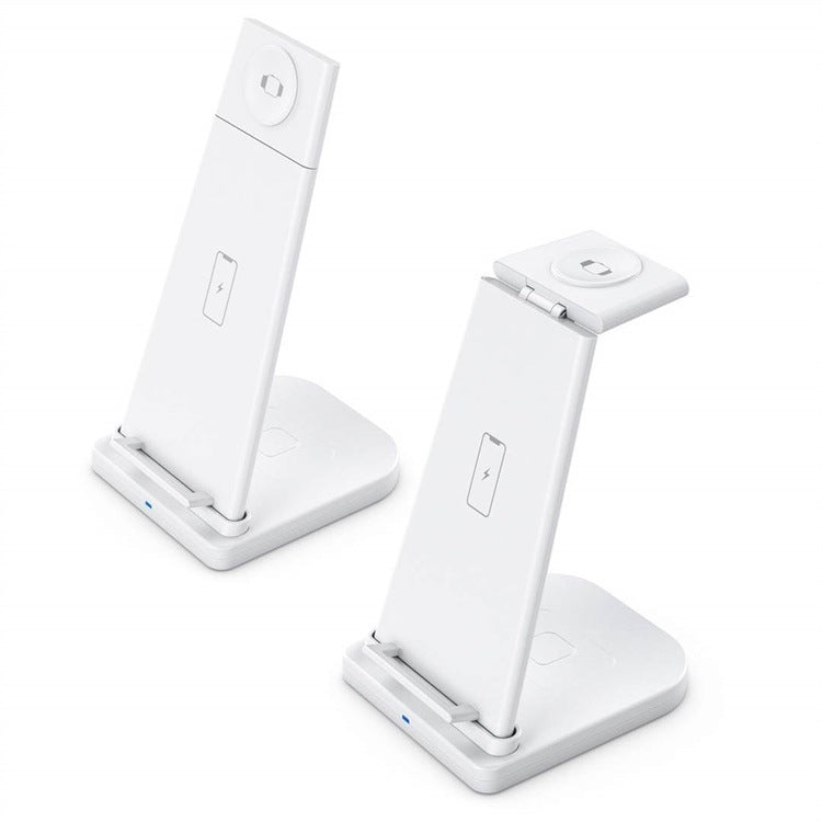 QGeeM QG-WC05 3 ใน 1 เครื่องชาร์จไร้สายแบบถอดได้แบบพกพา, สีขาว, สีดำ