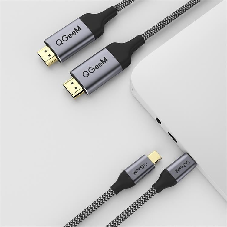 QGeeM QG-UA09 สาย Type-C เป็น HDMI, 1.8m, 3m