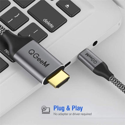 QGeeM QG-UA09 สาย Type-C เป็น HDMI, 1.8m, 3m