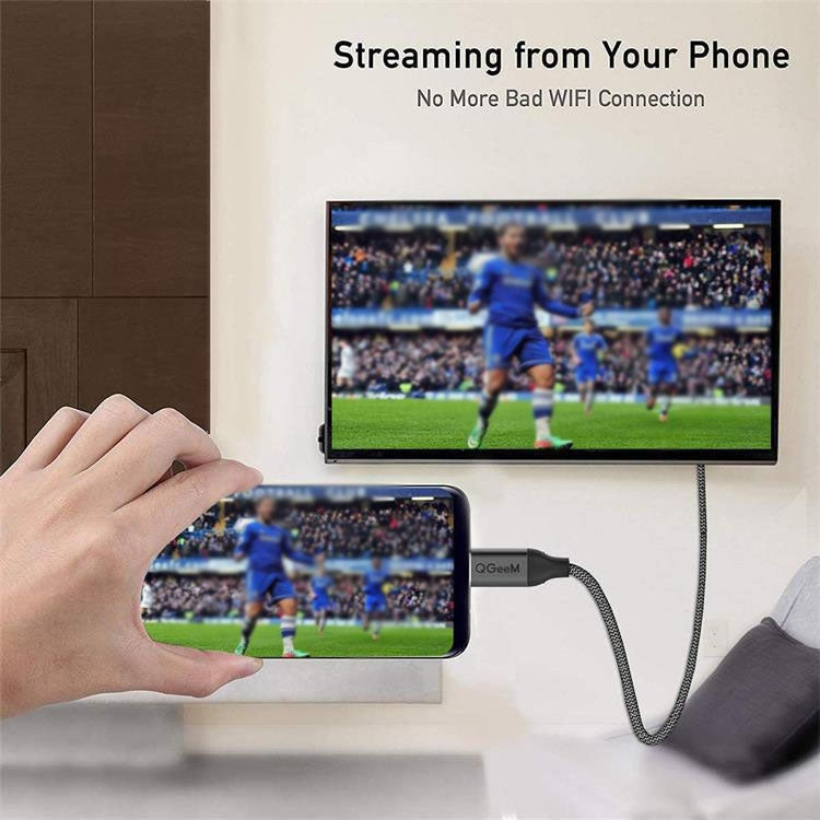 QGeeM QG-UA09 สาย Type-C เป็น HDMI, 1.8m, 3m
