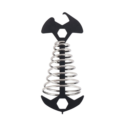 5 PCS 4 in 1 Outdoor Camping Fishbone Nail Spring Hook Wind Rope Buckle