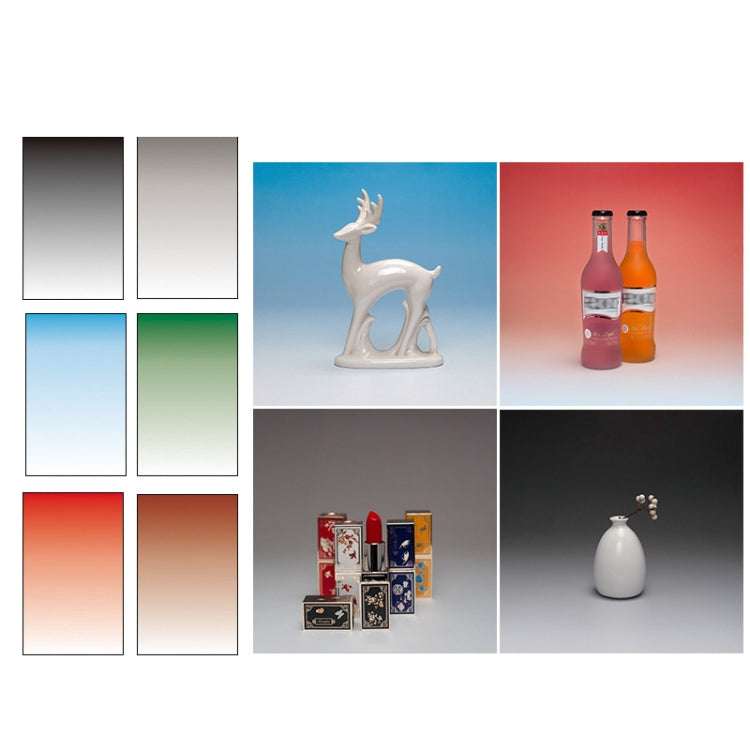 54 x 83 ซม. Gradient Morandi ฟิล์มสองด้าน Photo Props กระดาษพื้นหลัง, Red / Gold Brown, Blue /Green, Deep Gray / Light Gray