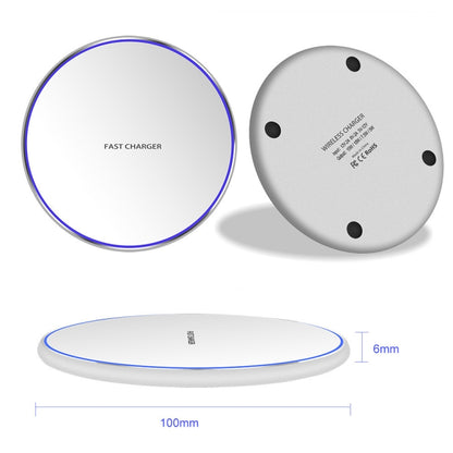 เครื่องชาร์จไร้สายโลหะกลม 15W ชาร์จเร็วอัจฉริยะ, Black + Black Surface, Silver + White Surface, Red + Black Surface, Gold + White Surface, Mirror Black, Mirror White