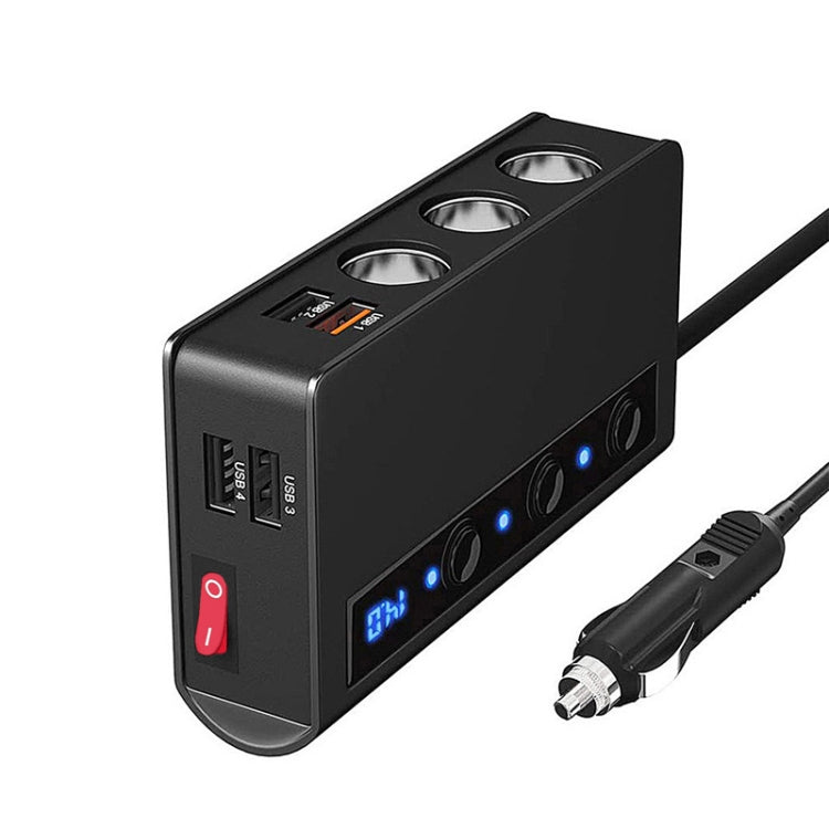 TR24 3 In 1 ที่จุดบุหรี่ในรถยนต์สวิตช์แยกอิสระ, TR24 (Black), TR24 (Black Red)
