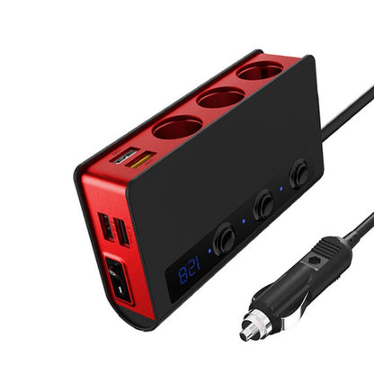 TR24 3 In 1 ที่จุดบุหรี่ในรถยนต์สวิตช์แยกอิสระ, TR24 (Black), TR24 (Black Red)