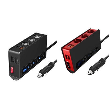 TR24 3 In 1 ที่จุดบุหรี่ในรถยนต์สวิตช์แยกอิสระ, TR24 (Black), TR24 (Black Red)