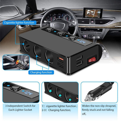 TR24 3 In 1 ที่จุดบุหรี่ในรถยนต์สวิตช์แยกอิสระ, TR24 (Black), TR24 (Black Red)