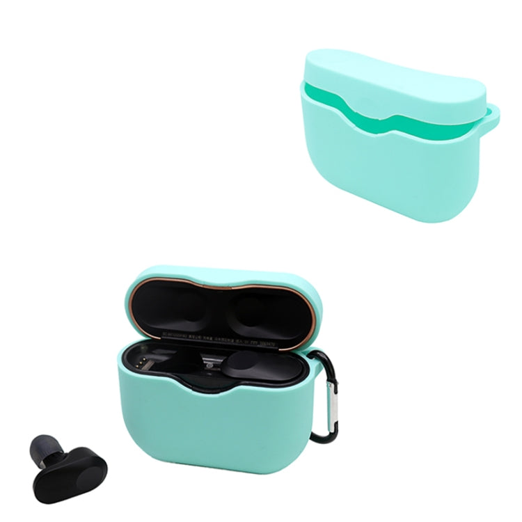 ฝาครอบป้องกันซิลิโคนหูฟังบลูทูธ 2 ชิ้นพร้อมตะขอสำหรับ Sony WF-1000XM3, Pink, Mint Green, Transparent, Green, Lavender Purple