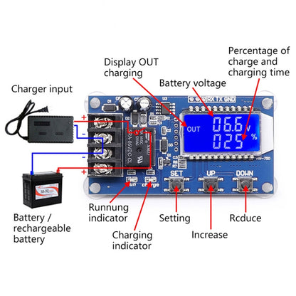 XY-L10A 6-60V CNC ปิดสวิตช์ป้องกันการชาร์จเต็ม