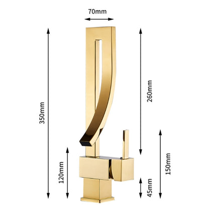 ก๊อกน้ำร้อน-เย็นแบบหมุนได้บนเคาน์เตอร์ทองแดงล้วน, Hot And Cold Water Faucet