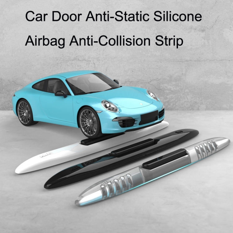 4 PCS Car Door Anti-Static ถุงลมนิรภัยซิลิโคนป้องกันการชนกัน, Black, White, Transparent