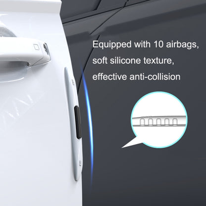 4 PCS Car Door Anti-Static ถุงลมนิรภัยซิลิโคนป้องกันการชนกัน, Black, White, Transparent