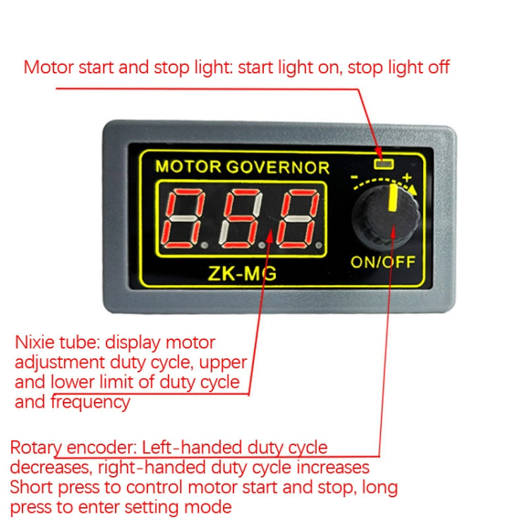 ZK-MG 5-30V พลังงานสูง PWM DC Motor Governor Digital Display Encoder, 150W