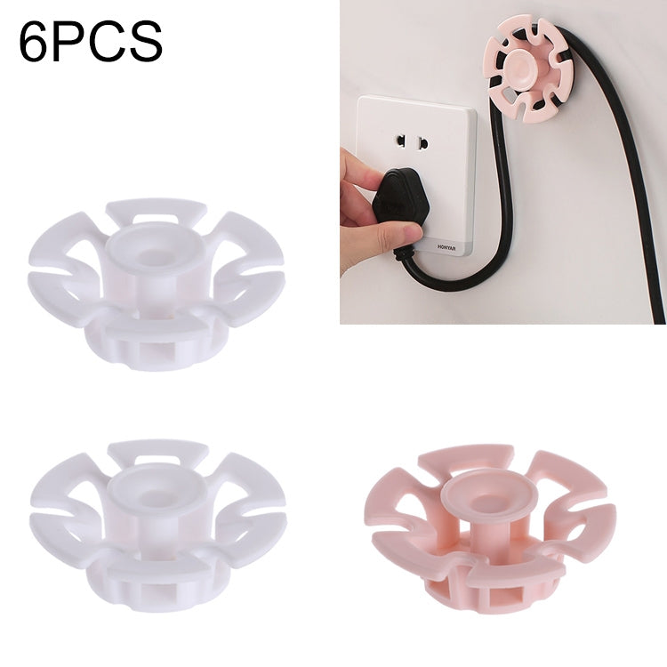 6 PCS สายไฟ Data Cable Winder Traceless Paste Hook Cable Organizer
