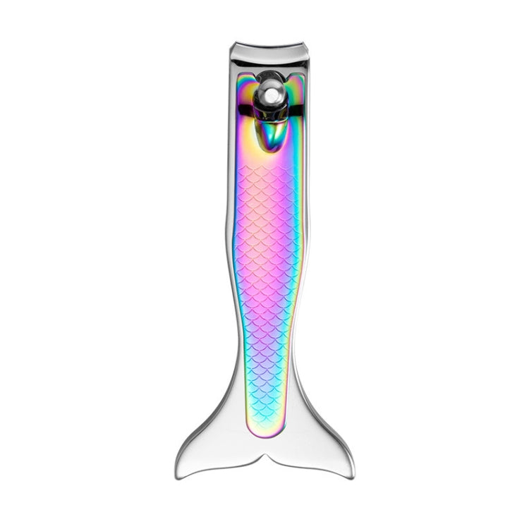กรรไกรตัดเล็บสีไทเทเนี่ยม Gradient Mermaid Handle Nail Clipper Nail Art Tool, 3 PCS Small, 3 PCS Large