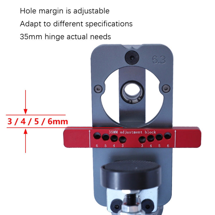 บานพับเปิดรู 35 มม. แผ่นบานพับประตูตู้บรรจุตัวระบุตำแหน่ง, 6 PCS / Set Hinge Open Hole