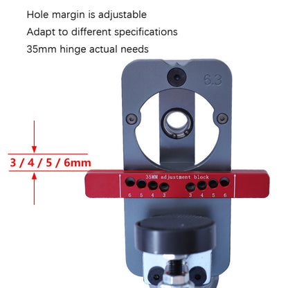 บานพับเปิดรู 35 มม. แผ่นบานพับประตูตู้บรรจุตัวระบุตำแหน่ง, 6 PCS / Set Hinge Open Hole