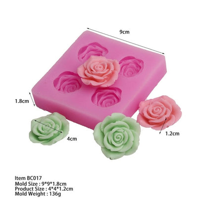 ดอกไม้ซิลิโคนแม่พิมพ์สบู่แฮนด์เมดตกแต่งเค้กฟองดอง, Fondant Cake Decoration