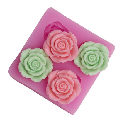 ดอกไม้ซิลิโคนแม่พิมพ์สบู่แฮนด์เมดตกแต่งเค้กฟองดอง, Fondant Cake Decoration