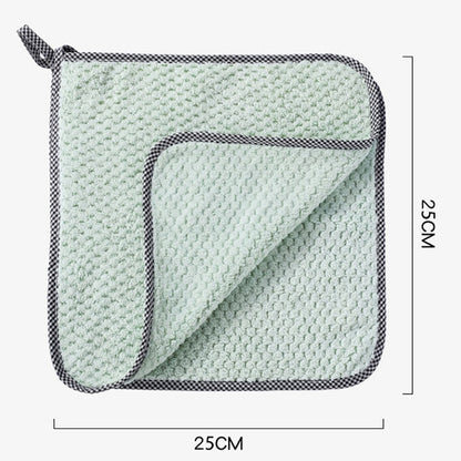 40 PCS ผ้าเช็ดมือ Hangable Dishcloth Kitchen Rag Non-Stick ผ้าขนหนูดูดซับน้ำมัน