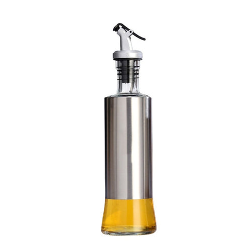 4 PCS สแตนเลสแก้วน้ำมันขวดครัวกดขวดปรุงรส, 200ml, 300ml, 500ml