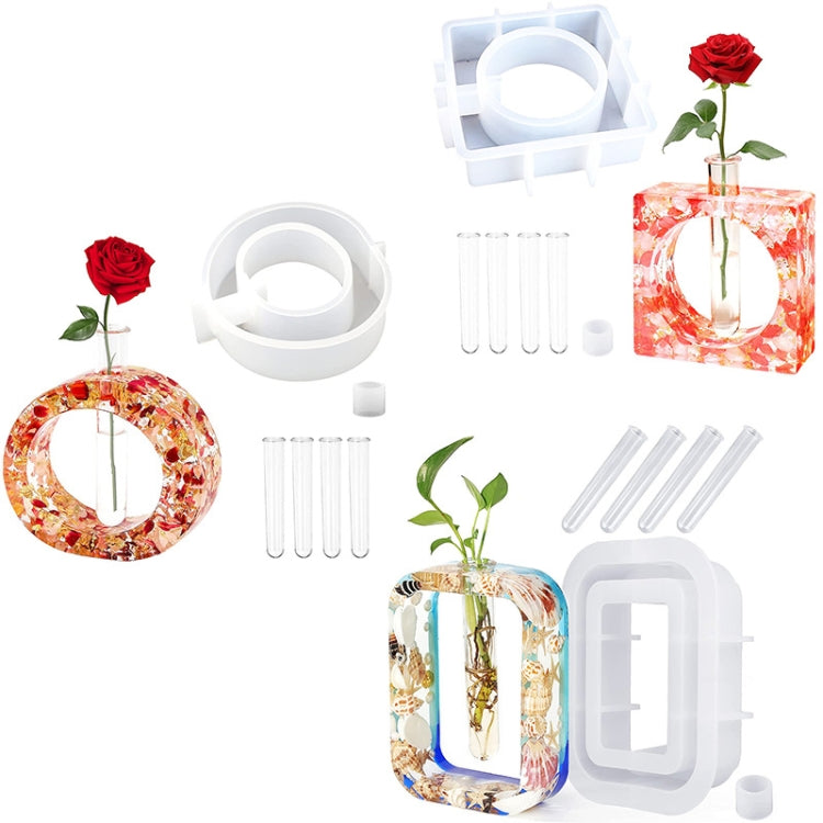 DIY แจกันอีพ็อกซี่แม่พิมพ์เครื่องมือทำแจกันอย่างง่าย, Rectangle, Irregular Circle, Heart Shaped