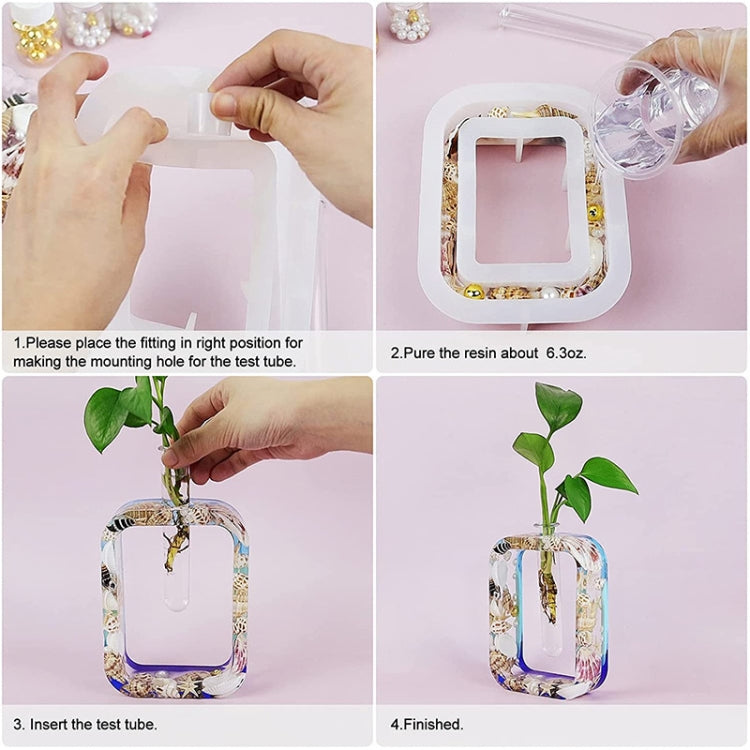 DIY แจกันอีพ็อกซี่แม่พิมพ์เครื่องมือทำแจกันอย่างง่าย, Rectangle, Irregular Circle, Heart Shaped
