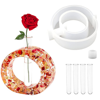 DIY แจกันอีพ็อกซี่แม่พิมพ์เครื่องมือทำแจกันอย่างง่าย, Rectangle, Irregular Circle, Heart Shaped