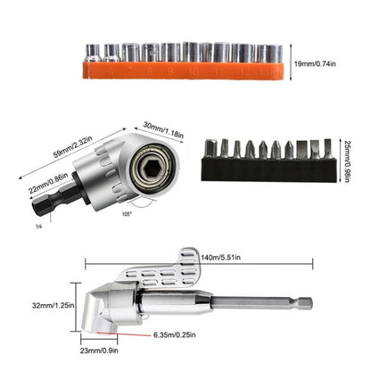 22 PCS / Set ไขควง มุม Universal Soft Shaft Hex Handle Batch Combination Tool, 22 PCS / Set Shaft Hex